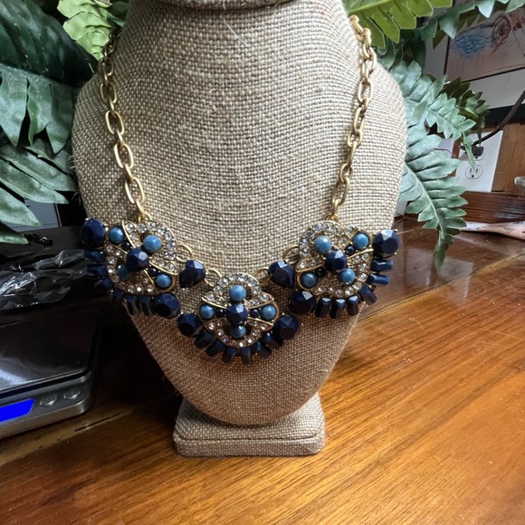 J. Crew Blue and Gold Floral Necklaces. TWO! - Picture 10 of 14